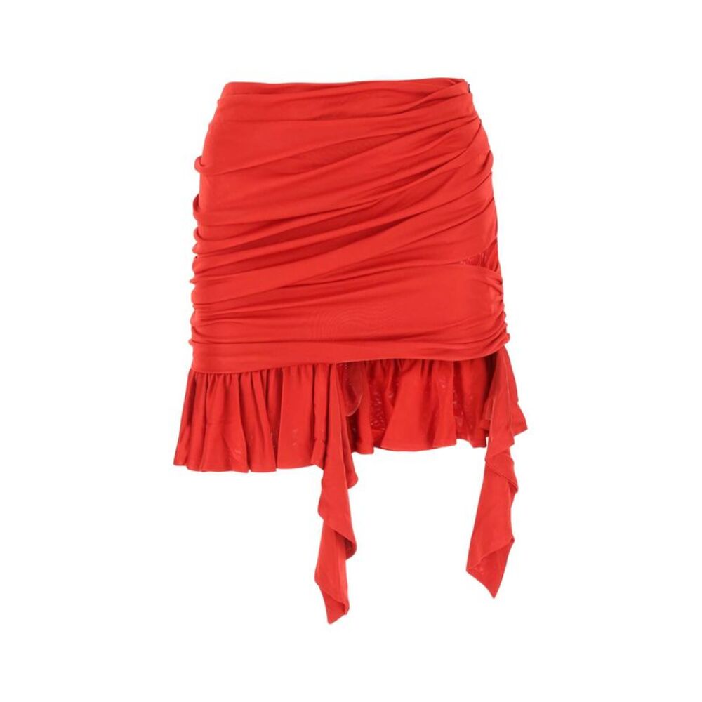 Andrea Adamo Women Red Viscose Mini Skirt